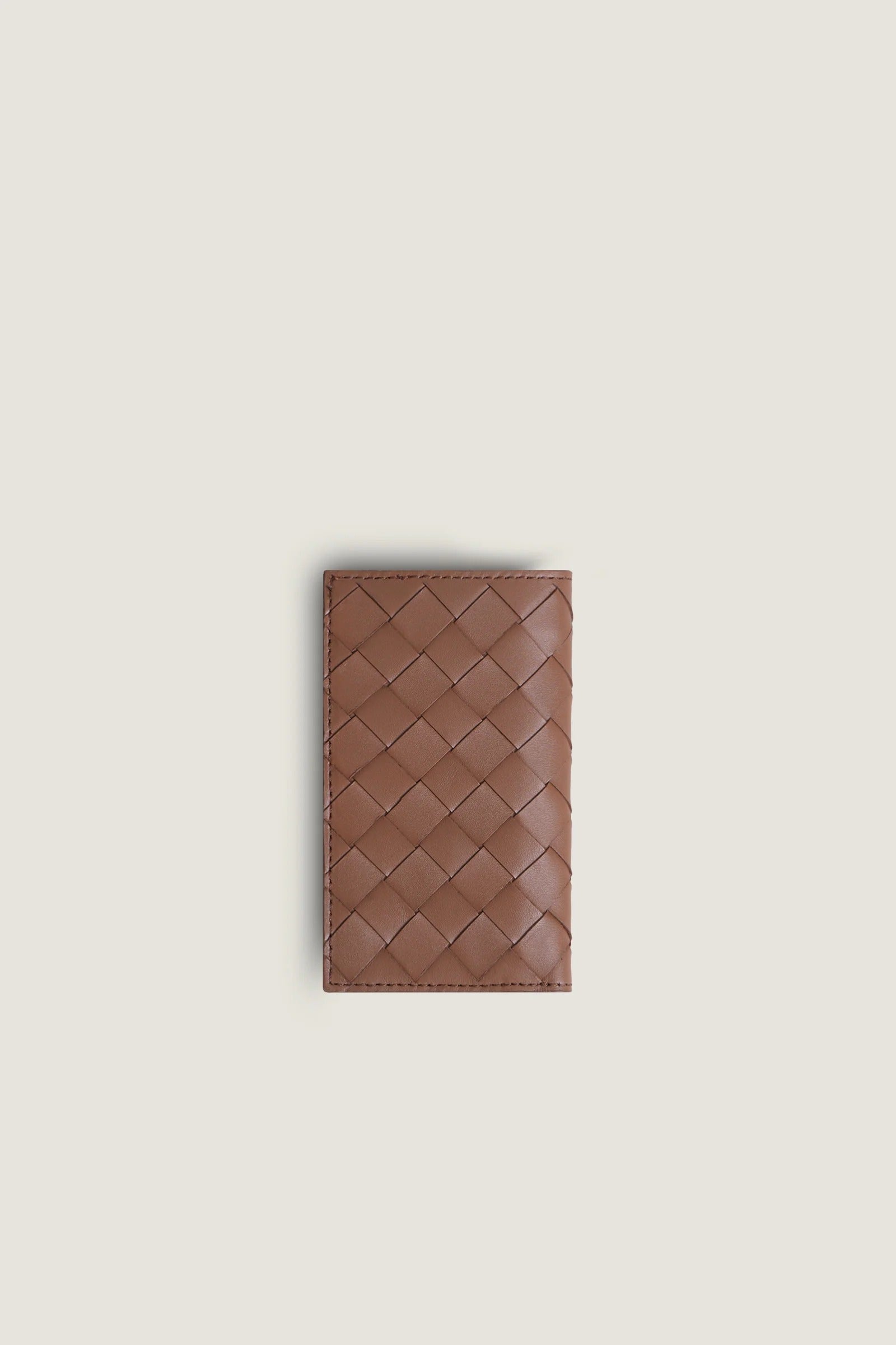 Steriq Light Brown Intrecciato Checkbook Wallet